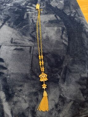 Gold Tassel Pendant Necklace - Women Jewelry